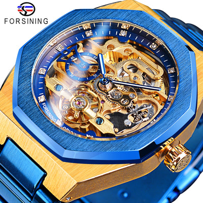 3D Diamond Skeleton Hollow Mens Watches