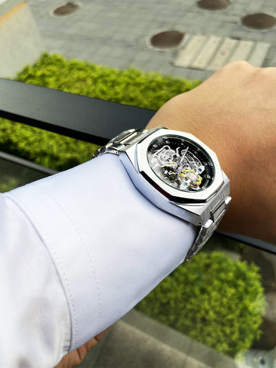 3D Diamond Skeleton Hollow Mens Watches