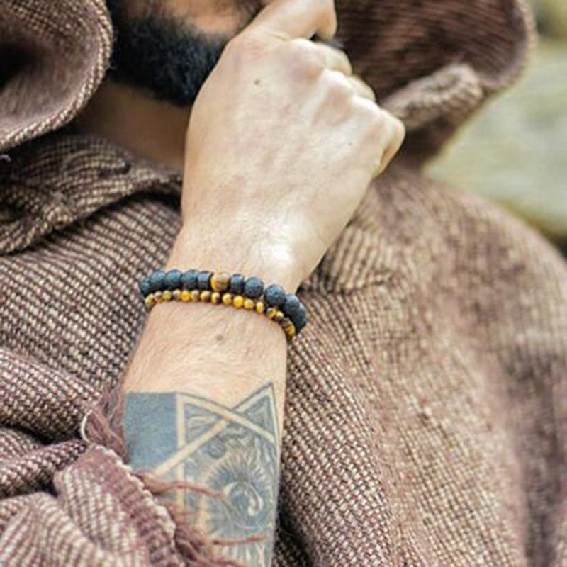 Volcanic Stone Bracelet for Men