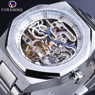 3D Diamond Skeleton Hollow Mens Watches