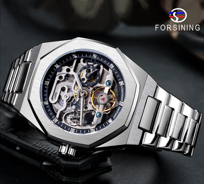 3D Diamond Skeleton Hollow Mens Watches