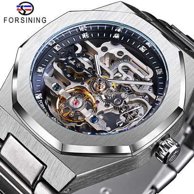 3D Diamond Skeleton Hollow Mens Watches