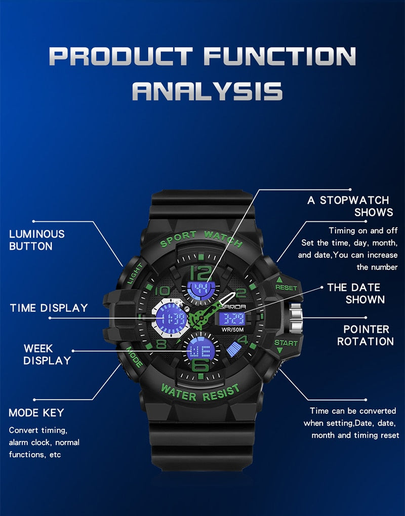 Men Digital Shock Sports Watches