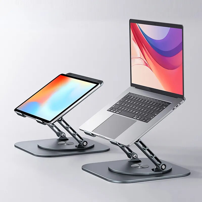 Foldable Laptop Stand Aluminum 360° Rotatable Notebook Holder Liftable Stand For 9.7-17.3 Inch Laptop Tablet Computer Support